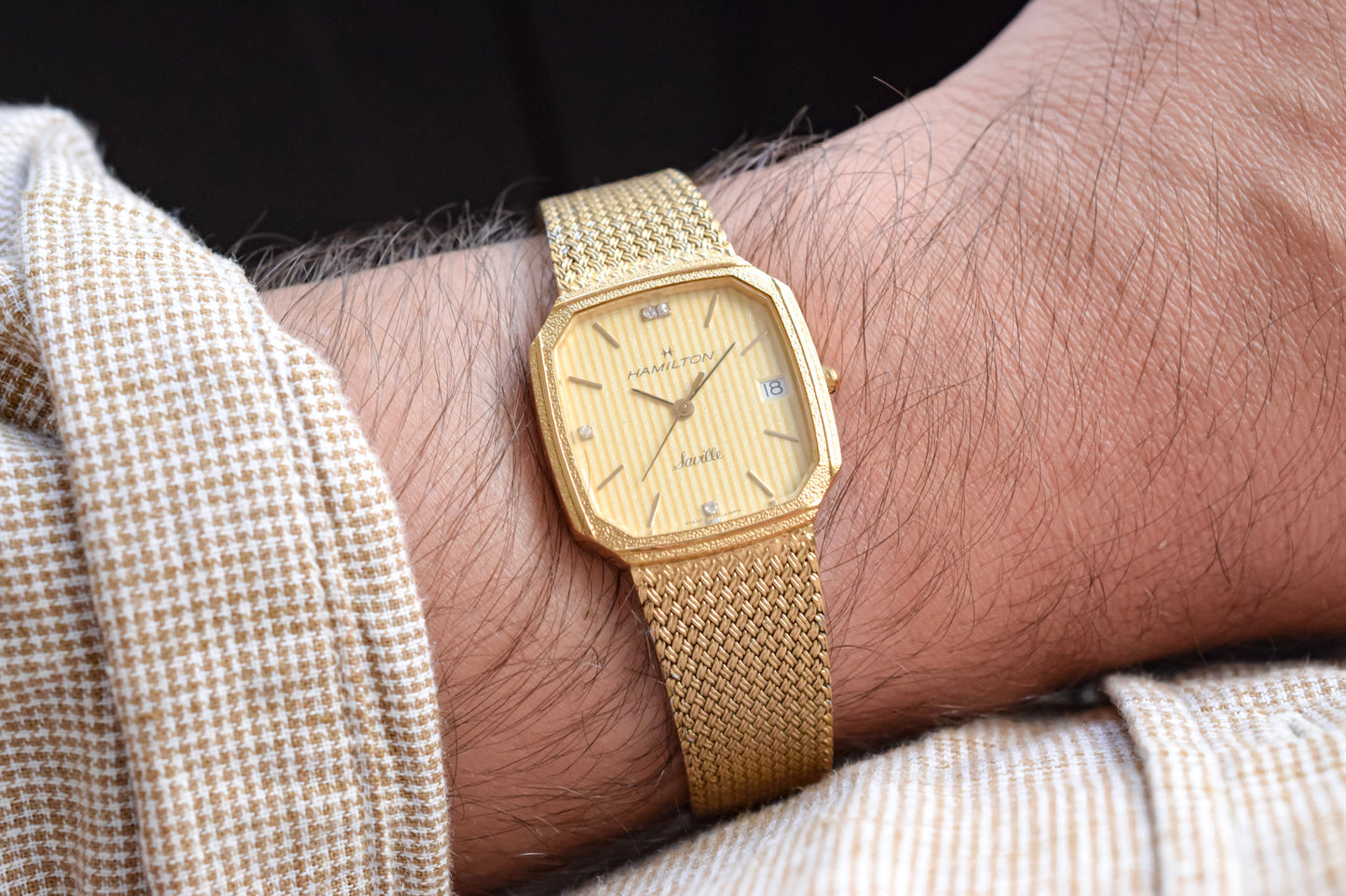 80s Hamilton Golden Lattice Diamond Saville