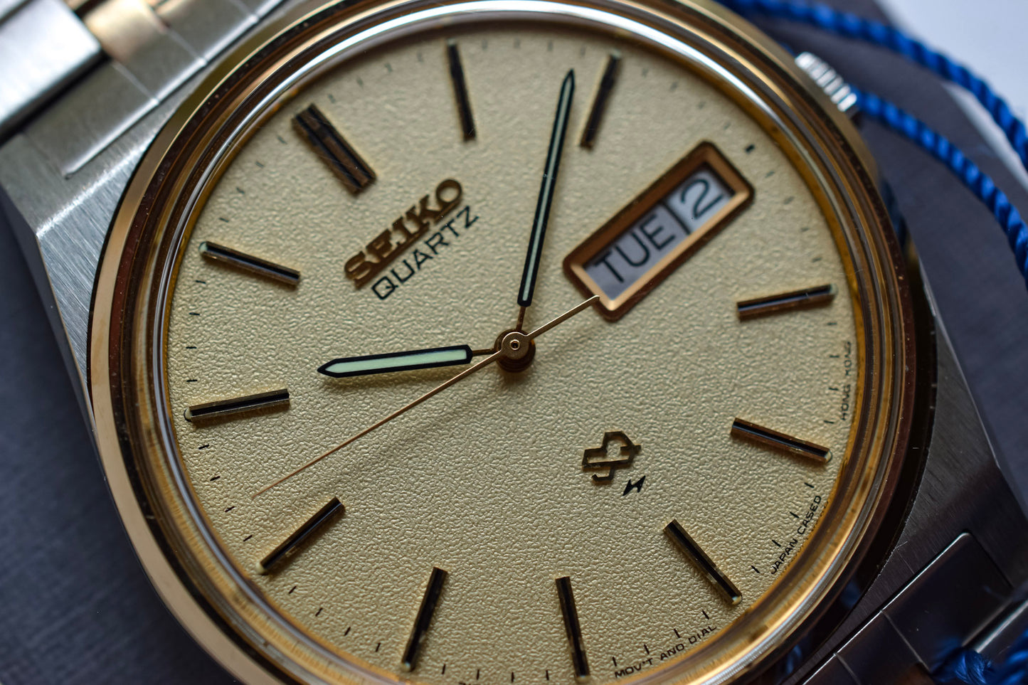 1982 NOS Seiko SQ Champagne Sparkle Dial Day-Date