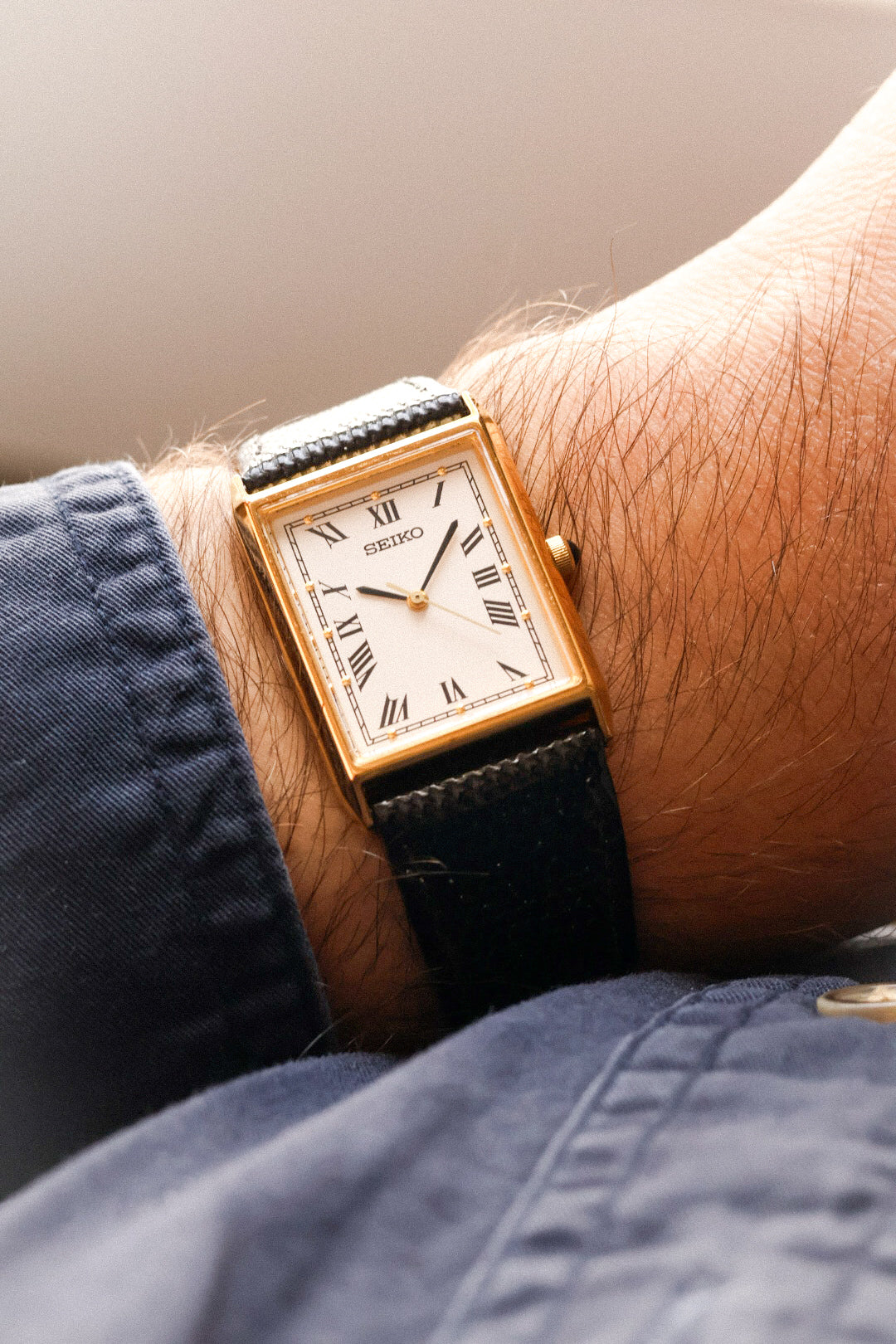 1990 Seiko Roman Beveled Lugs Tank