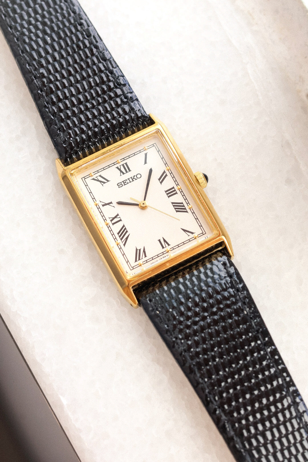 1990 Seiko Roman Beveled Lugs Tank