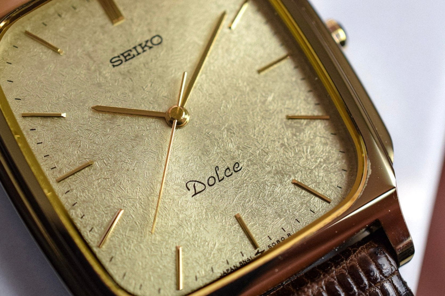 1984 Seiko Dolce Tungsten Carbide Snowflake Dial Tonneau