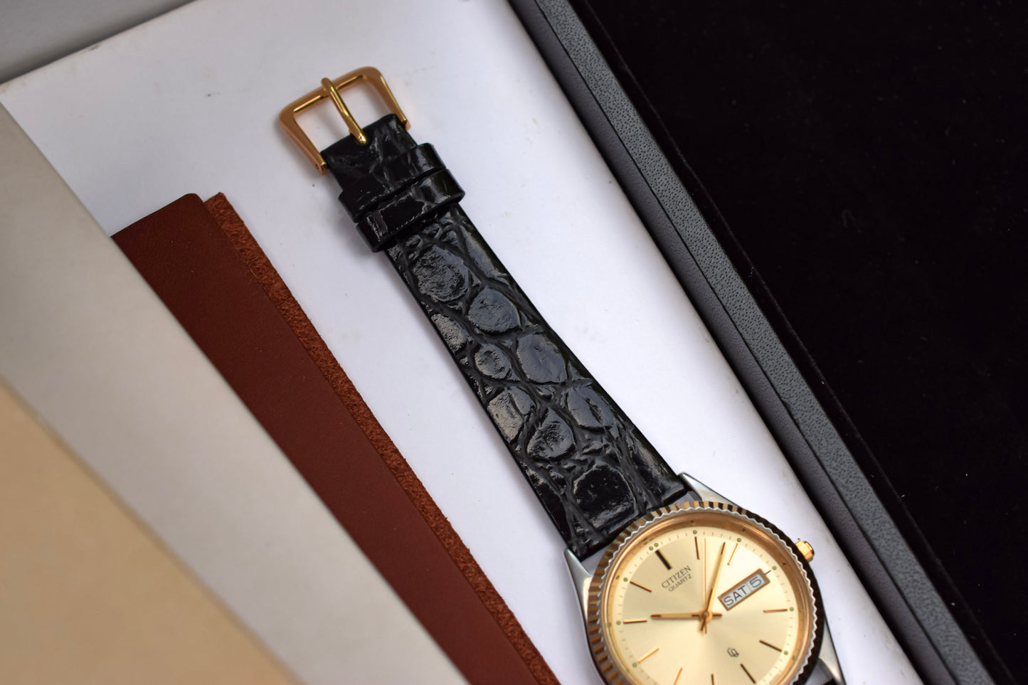 Vintage Citizen CQ Fluted Bezel Day-Date