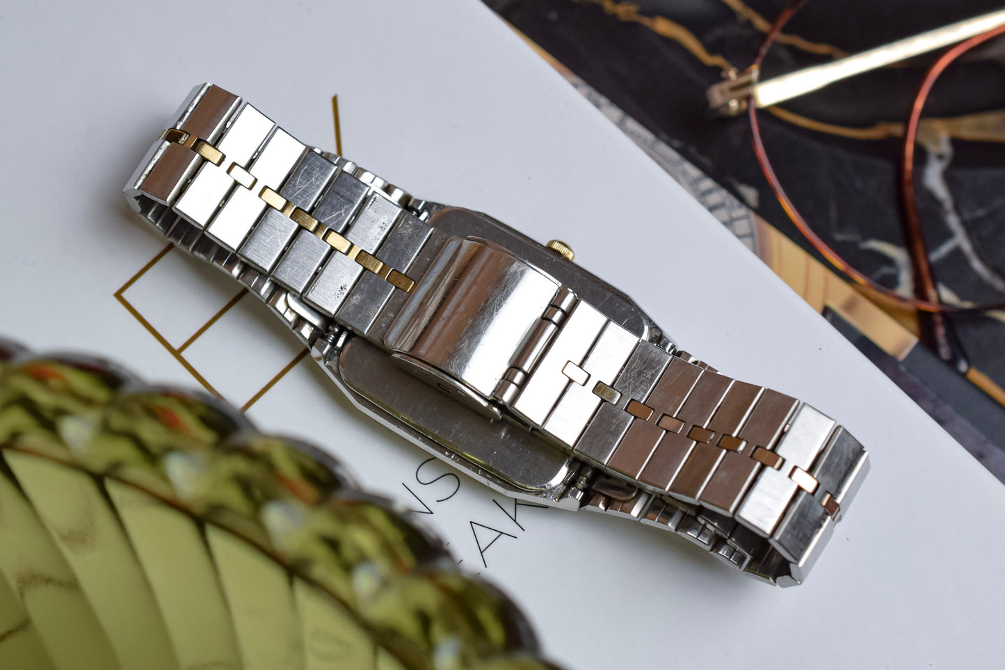 1982 Seiko Two Toned Tonneau Fishbone