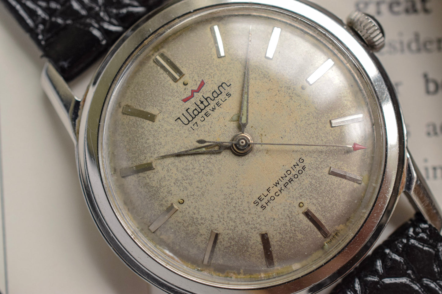 Vintage Waltham Mechanical Red Arrow Patina