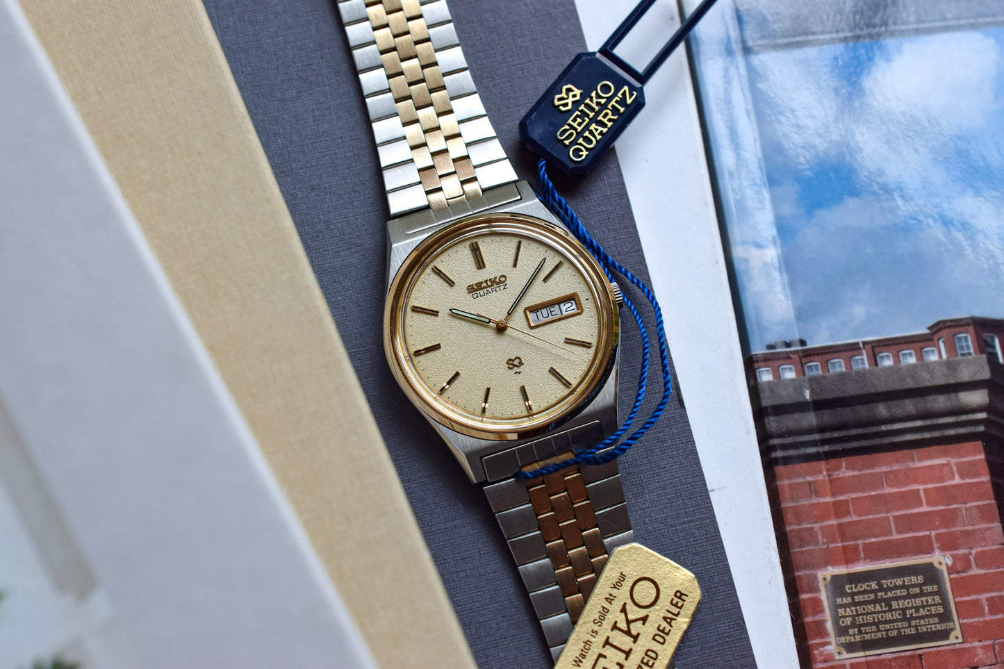 1982 NOS Seiko SQ Champagne Sparkle Dial Day-Date