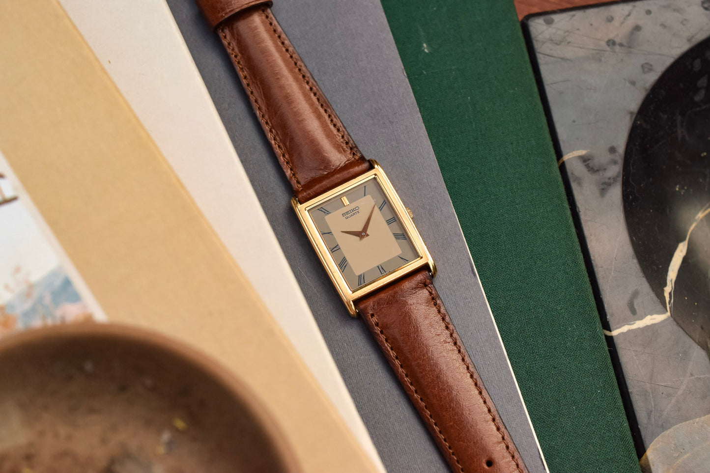 1996 Seiko Gray Roman Dial Tank