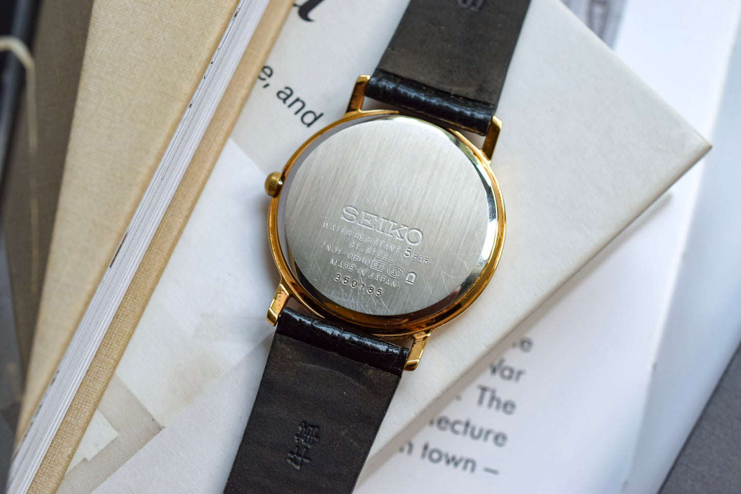 2003 Seiko Gold Tone Breguet Numerals - Black Strap