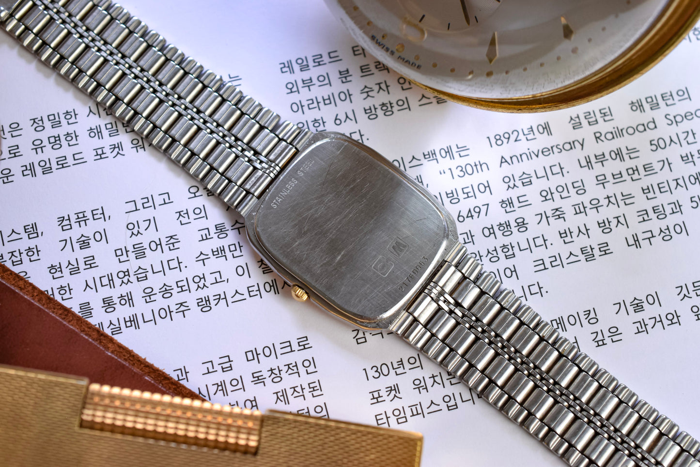 1980's Longines Champagne Grid Dial Calendar Ellipse