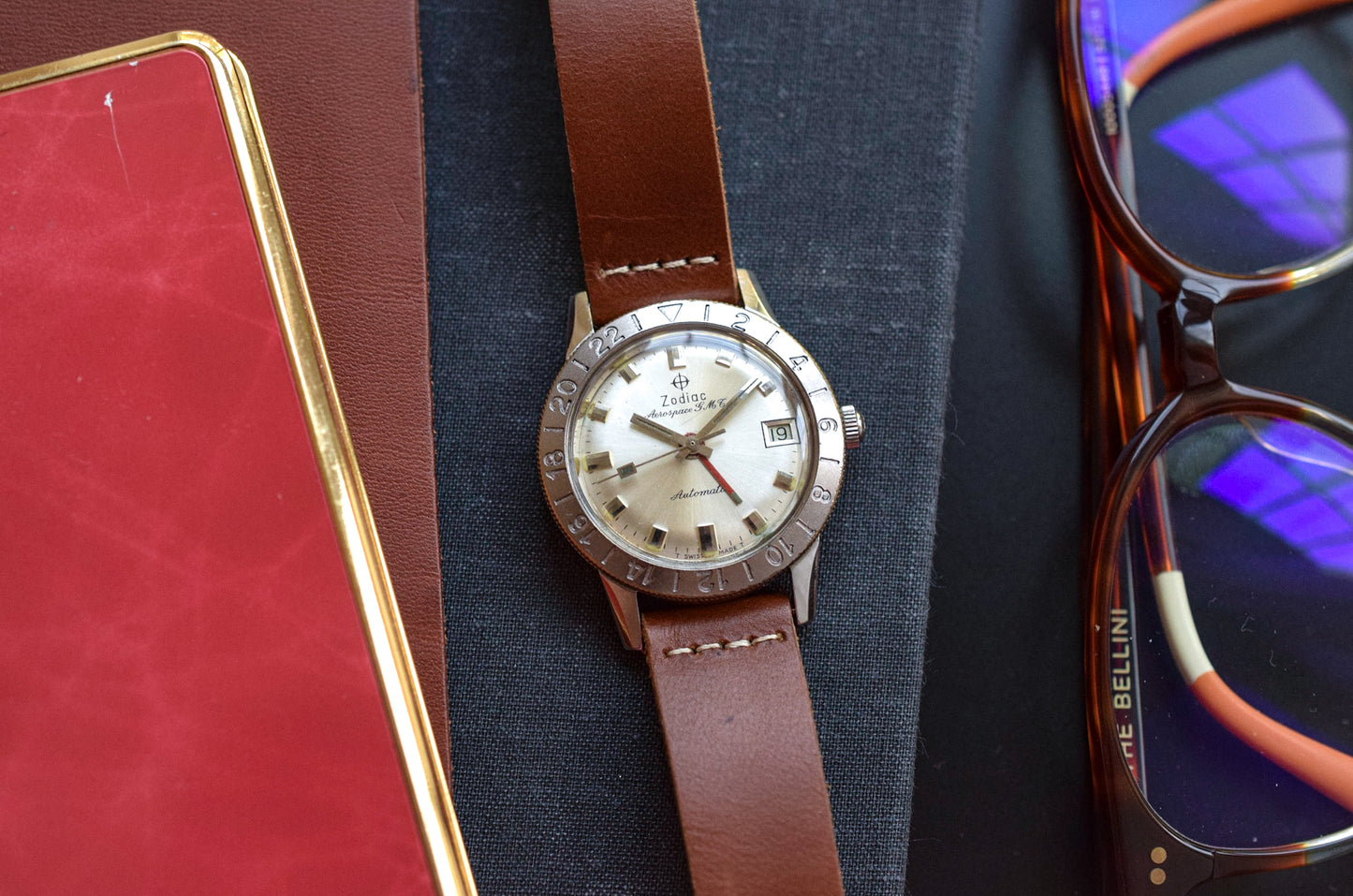 Vintage Zodiac Aerospace GMT Ghost Bezel