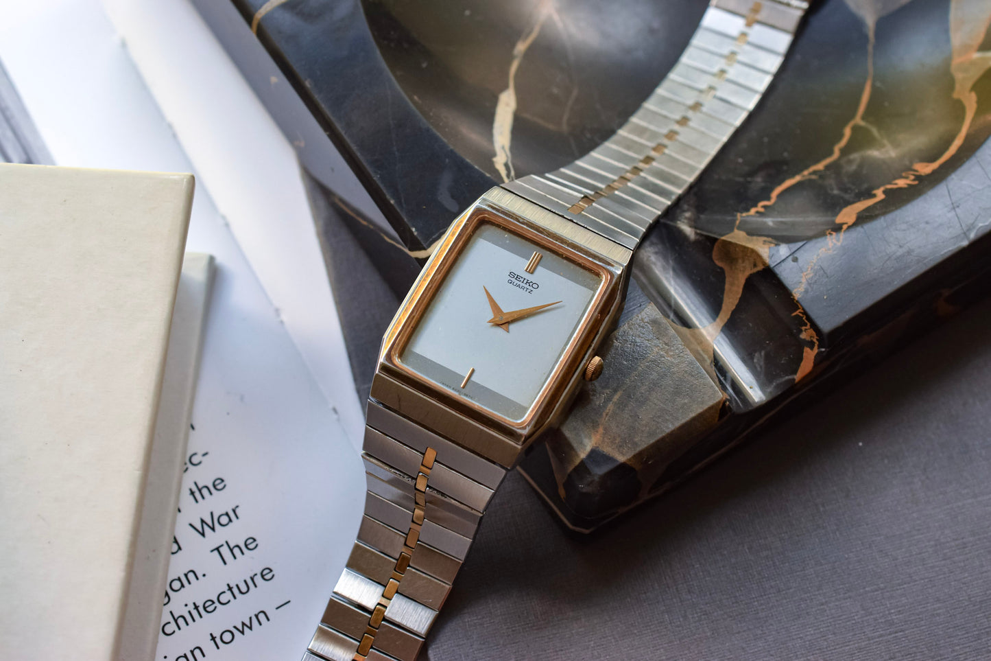 1982 Seiko Two Toned Tonneau Fishbone