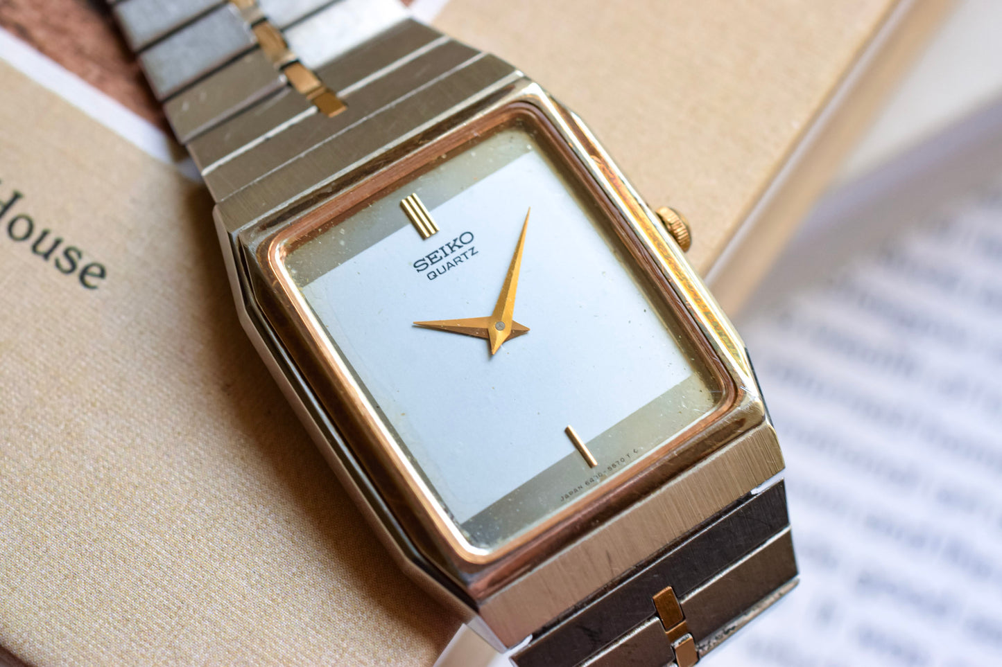 1982 Seiko Two Toned Tonneau Fishbone