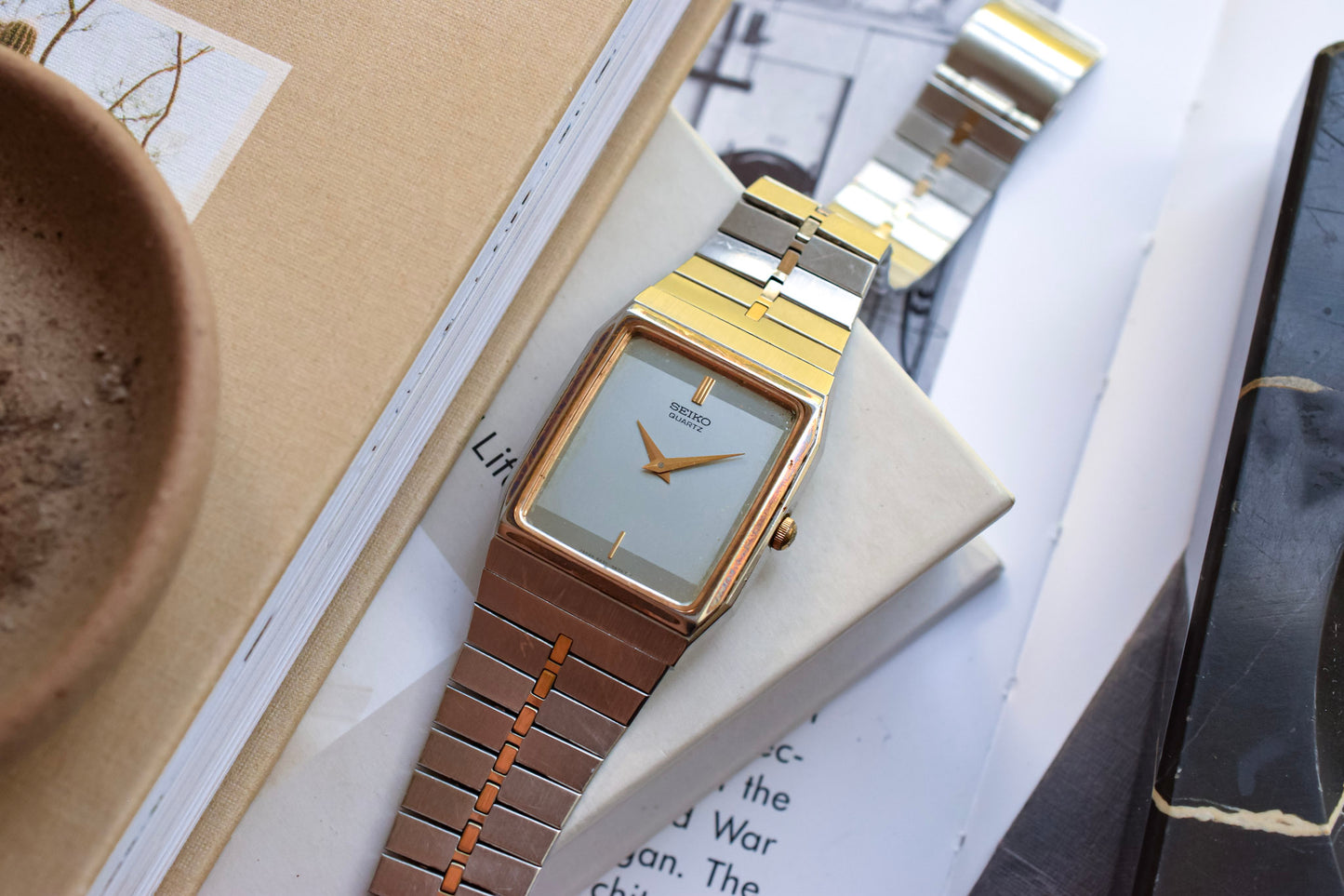 1982 Seiko Two Toned Tonneau Fishbone