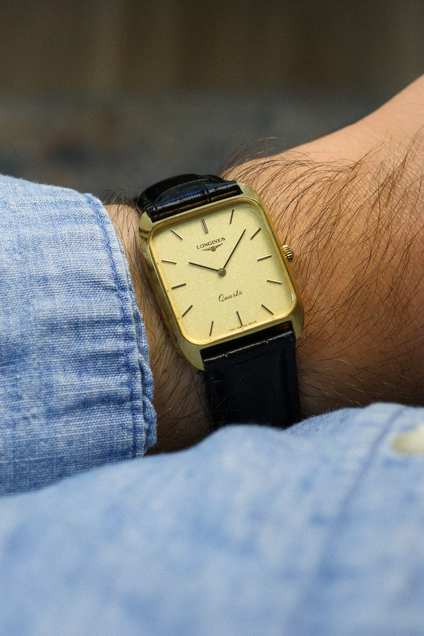 Vintage Longines Quartz Sparkle Dial Tank