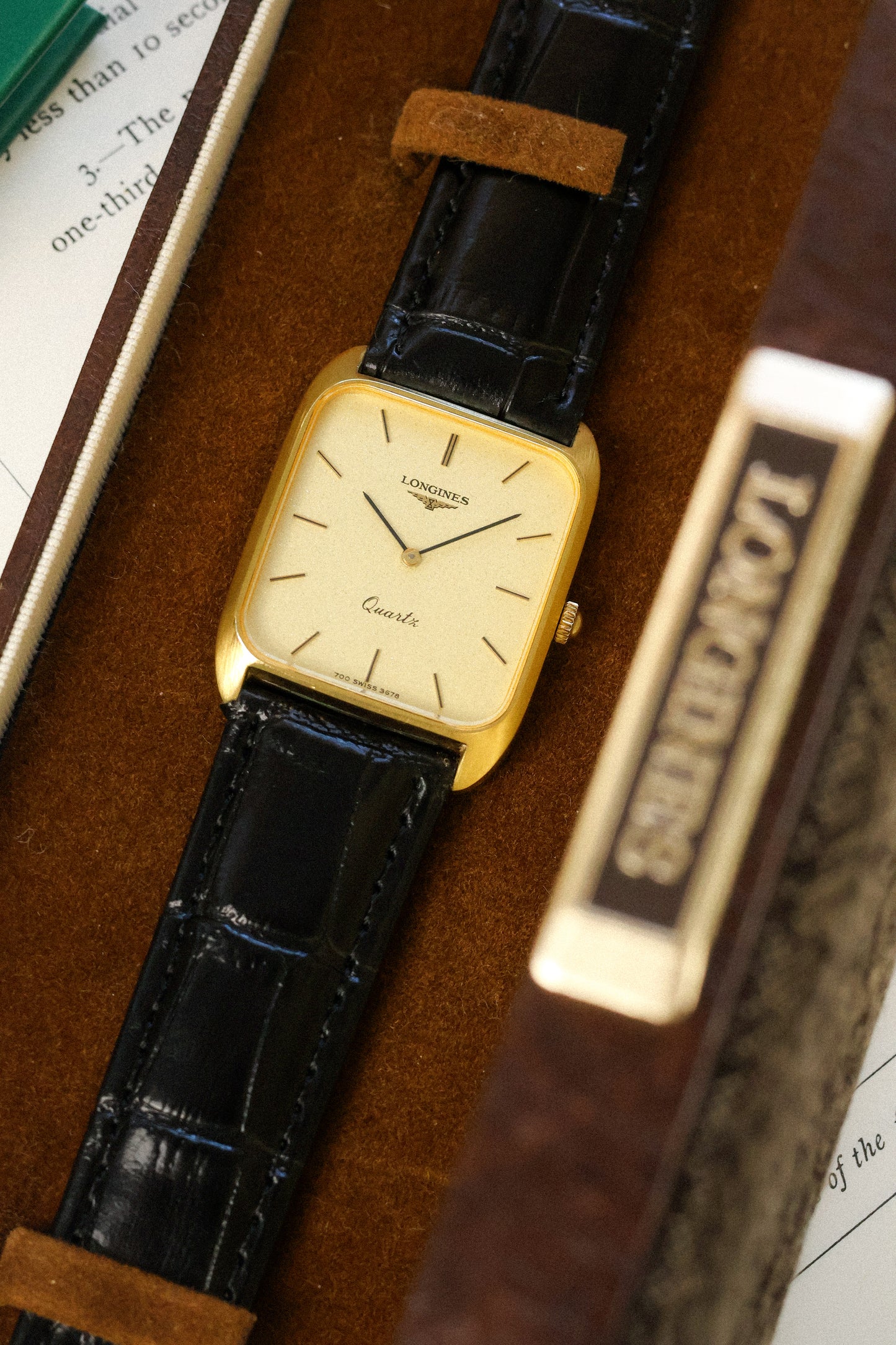 Vintage Longines Quartz Sparkle Dial Tank