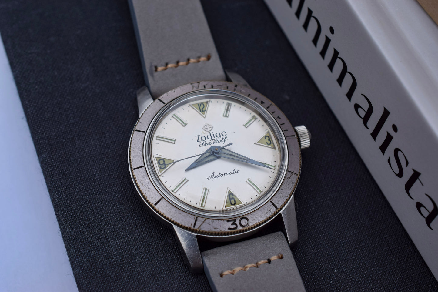 Vintage Zodiac Sea Wolf White Dial