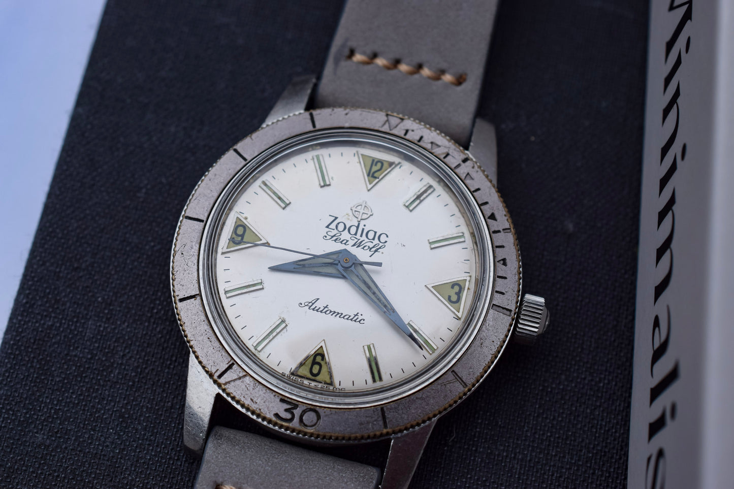 Vintage Zodiac Sea Wolf White Dial
