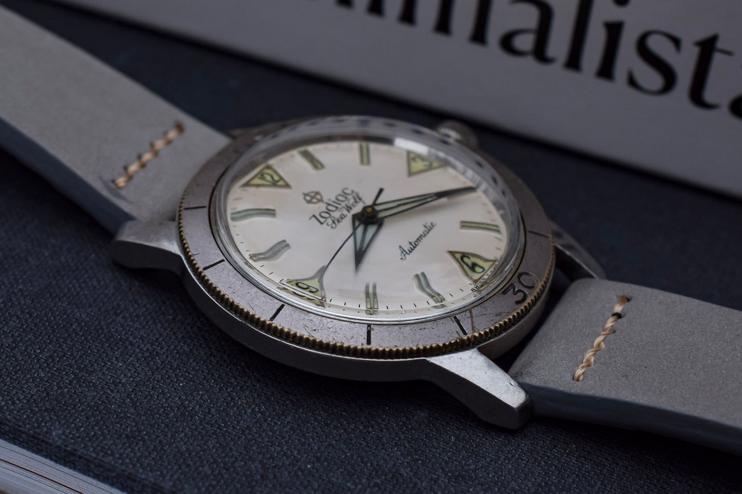 Vintage Zodiac Sea Wolf White Dial
