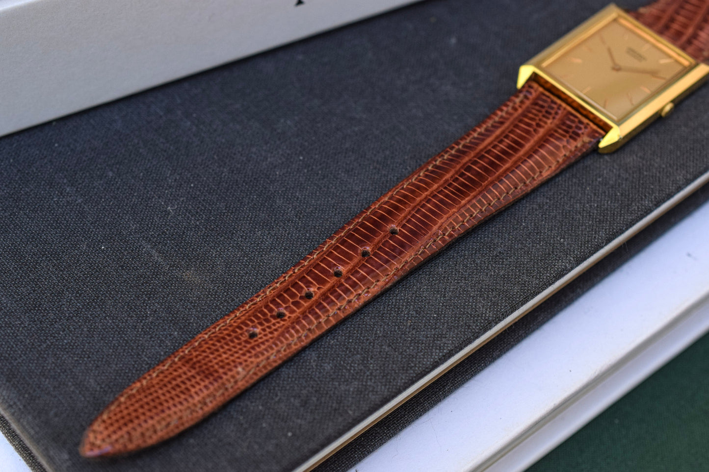 1983 Gold Tone Seiko Quartz Tank Watch