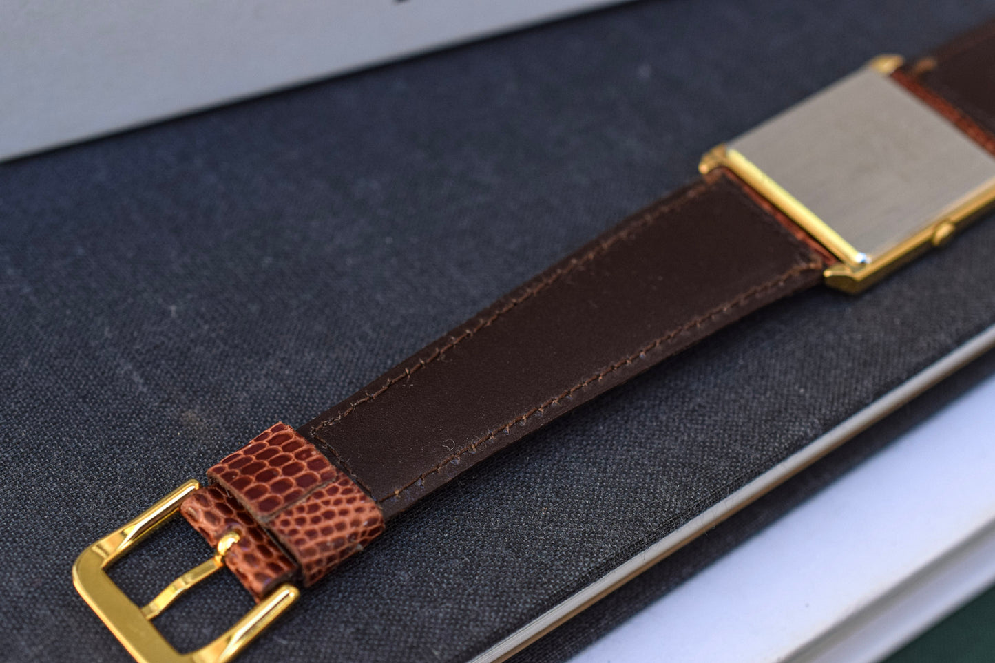 1983 Gold Tone Seiko Quartz Tank Watch