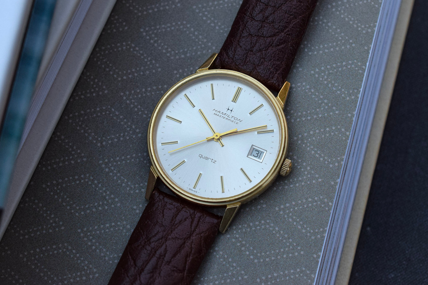 Vintage 10K Gold Filled Hamilton Masterpiece Quartz Watch - Award Piece