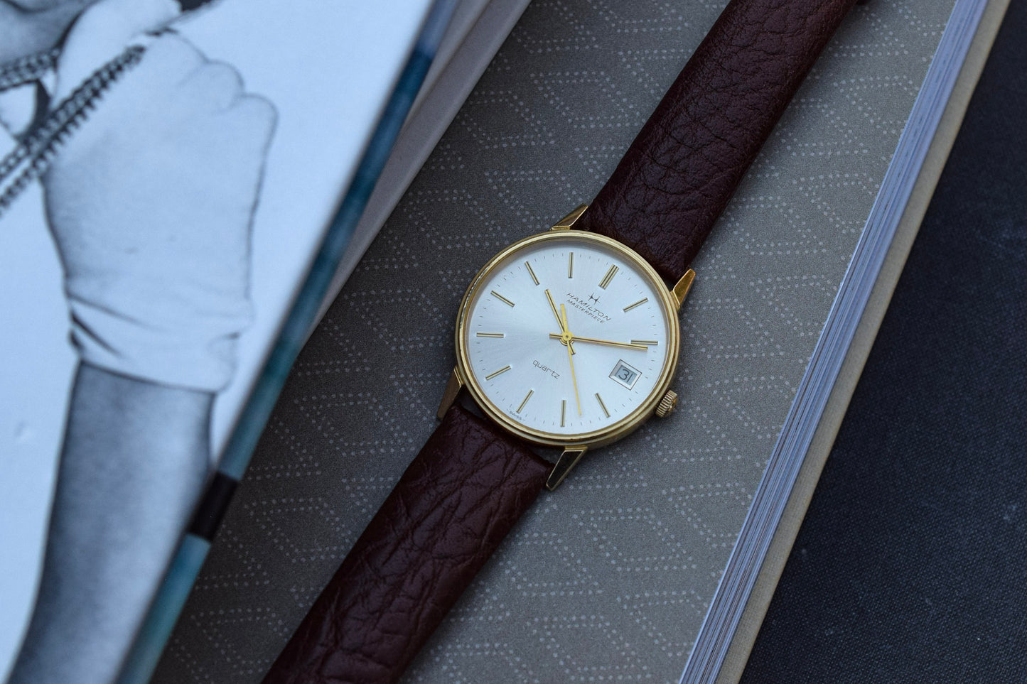 Vintage 10K Gold Filled Hamilton Masterpiece Quartz Watch - Award Piece