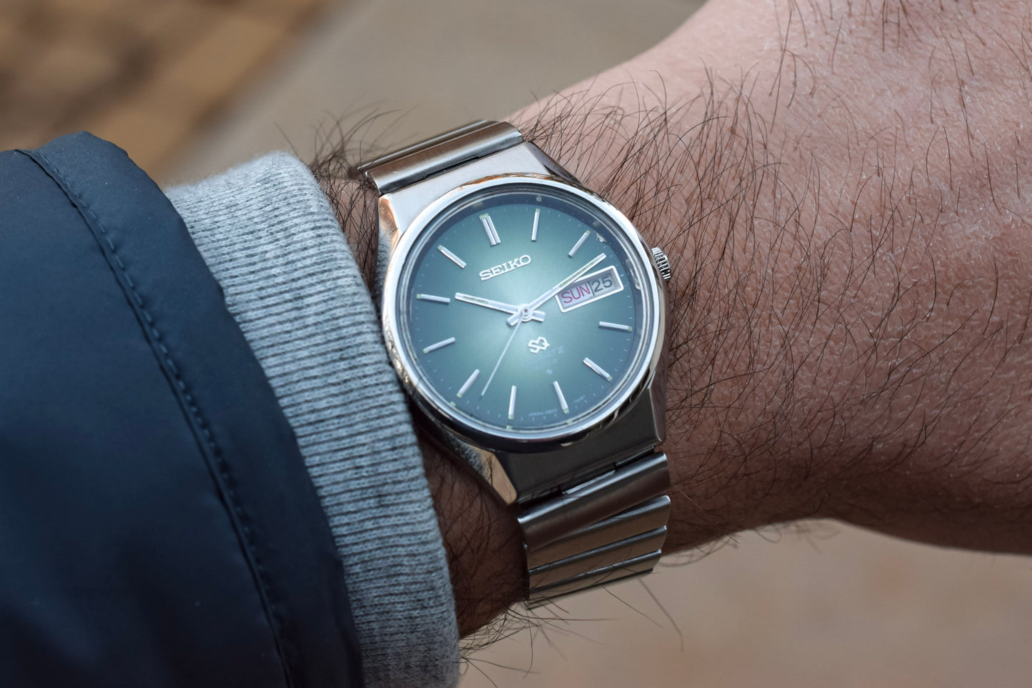 1975 Seiko SQ Day/Date Green Dial Watch