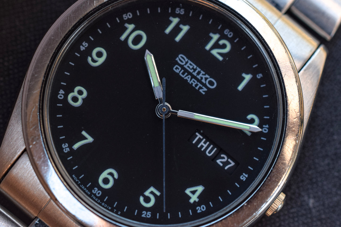 1993 Seiko Quartz Day/Date Black Dial Watch