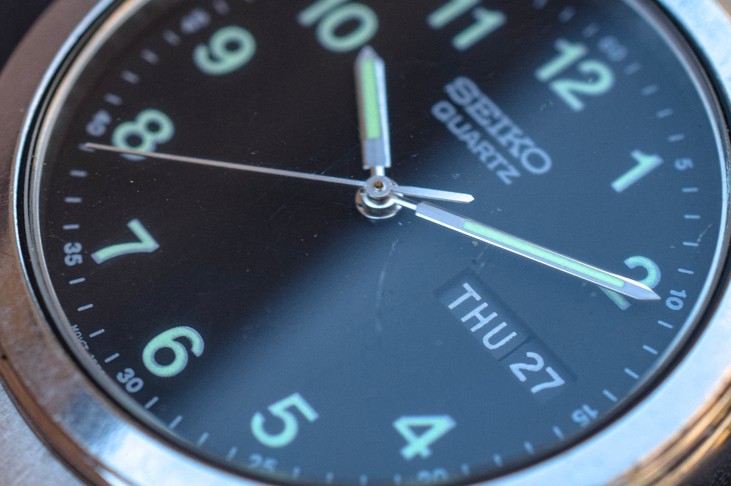 1993 Seiko Quartz Day/Date Black Dial Watch