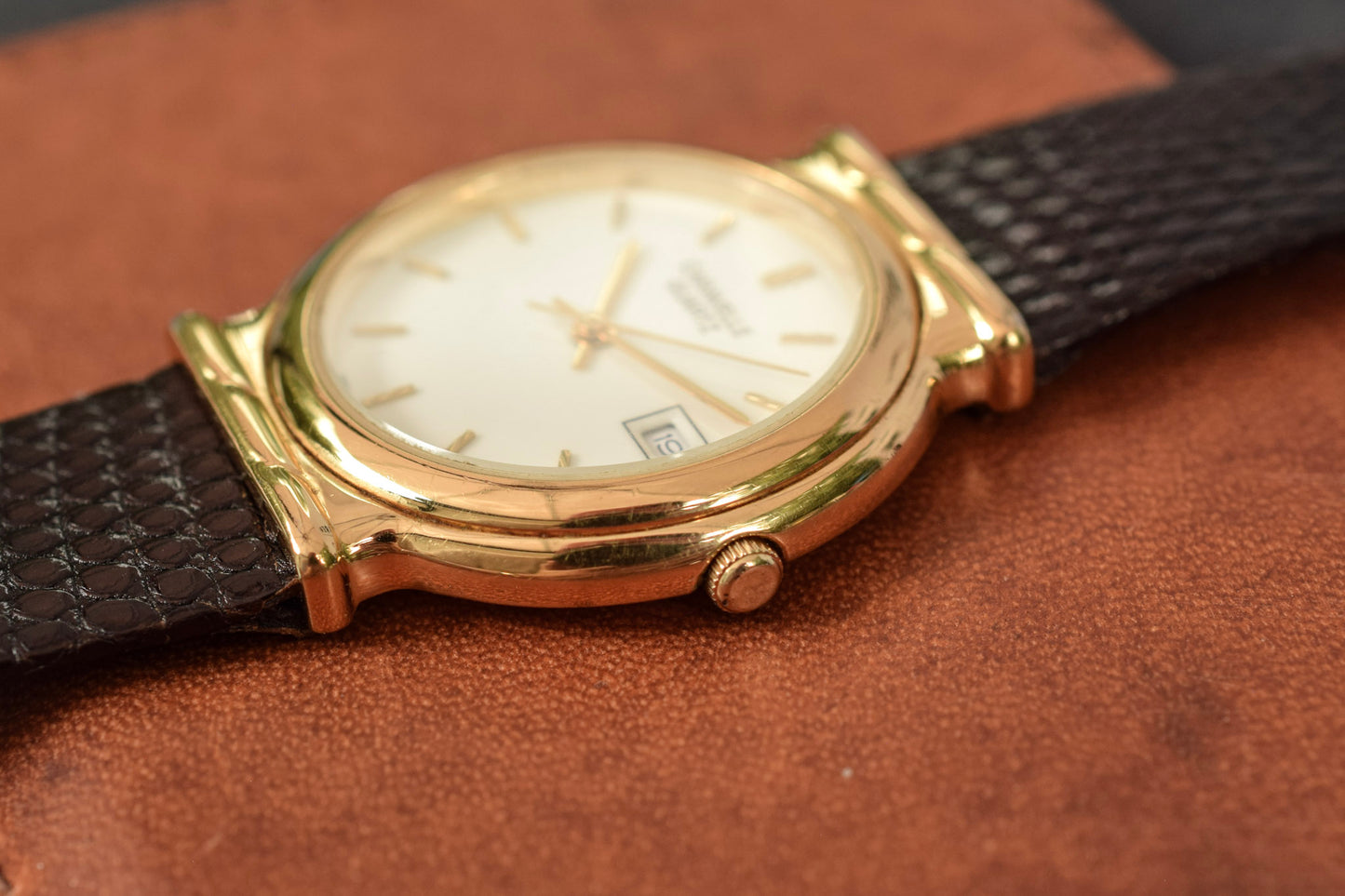 1990 Caravelle Shrouded Lugs Quartz Watch