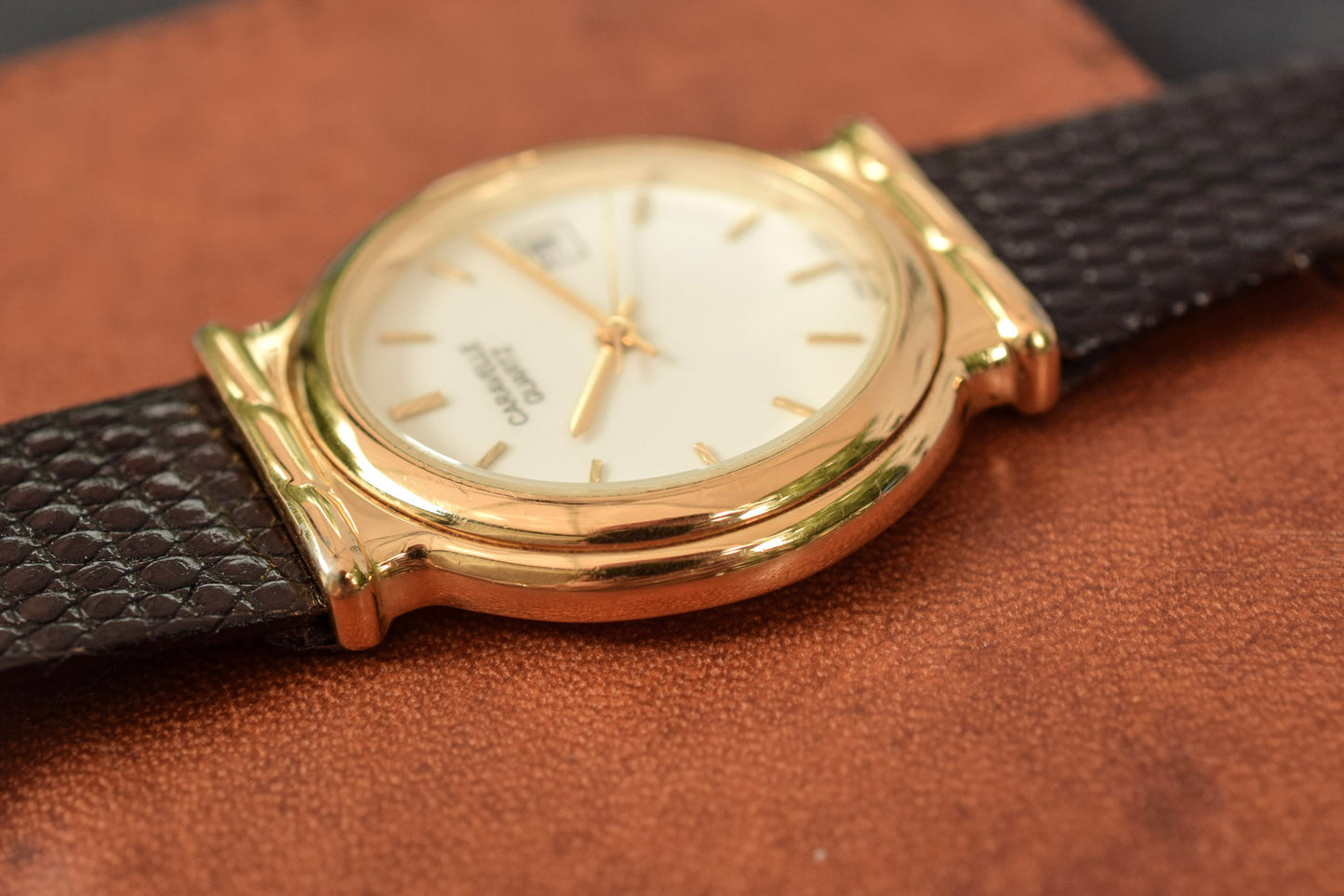 1990 Caravelle Shrouded Lugs Quartz Watch