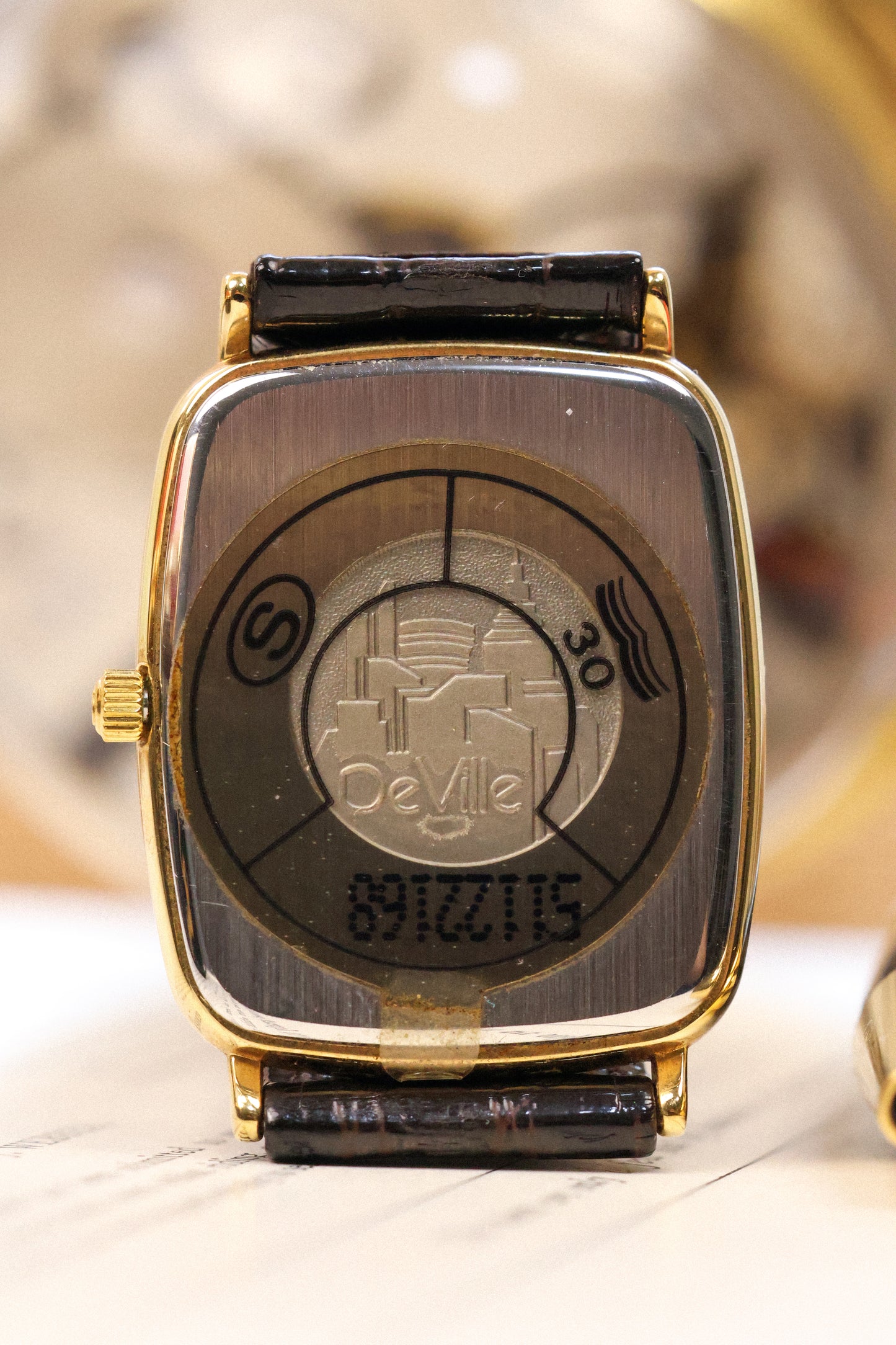 1980s Omega De Ville Quartz Roman Ellipse