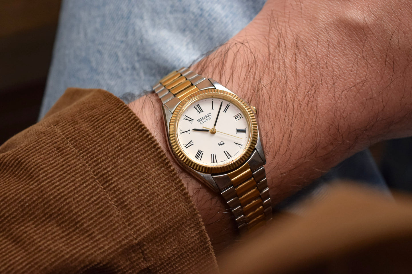 1985 Seiko Two Toned Buckley Dial Calendar - Midsized 33mm