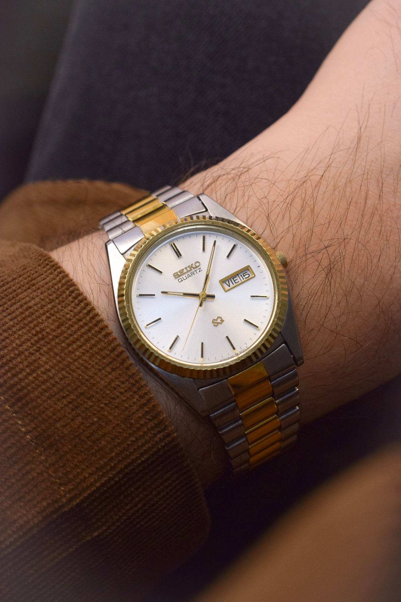 1987 Seiko SQ Silver Two Toned Prez