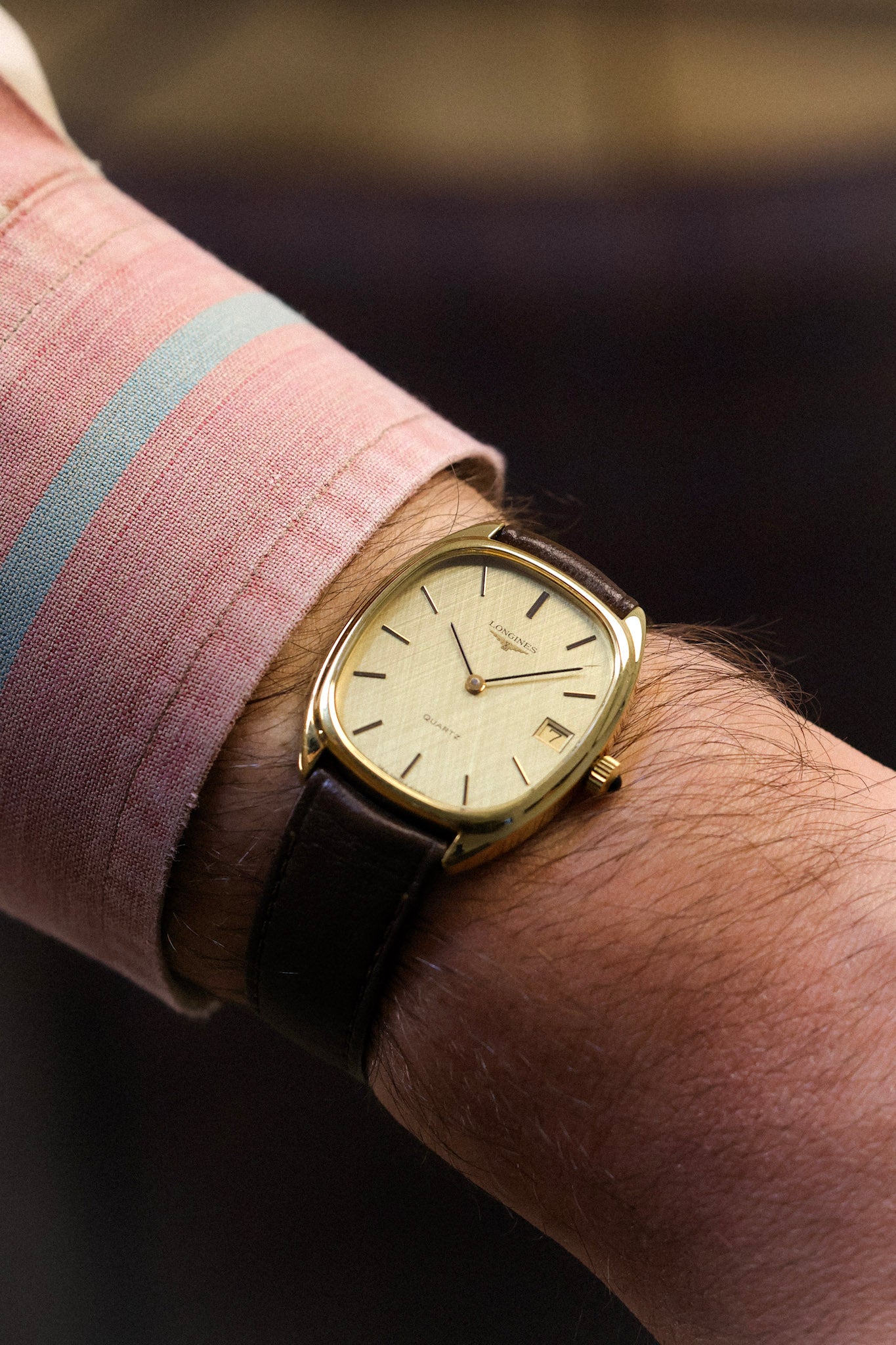 80s Longines Quartz Linen Calendar Ellipse - Full Set