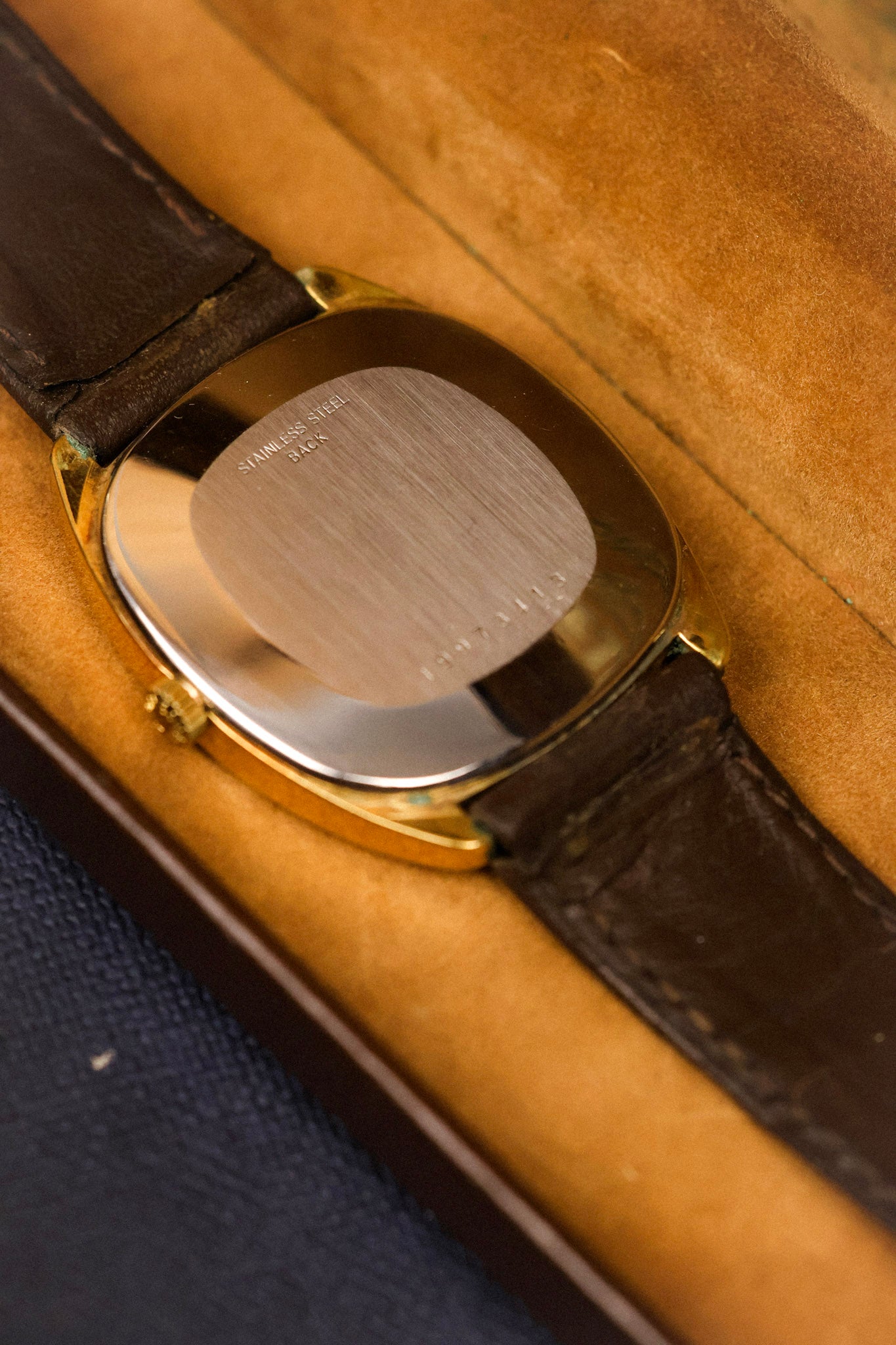 70s Longines Mechanical Linen Tonneau - In Box