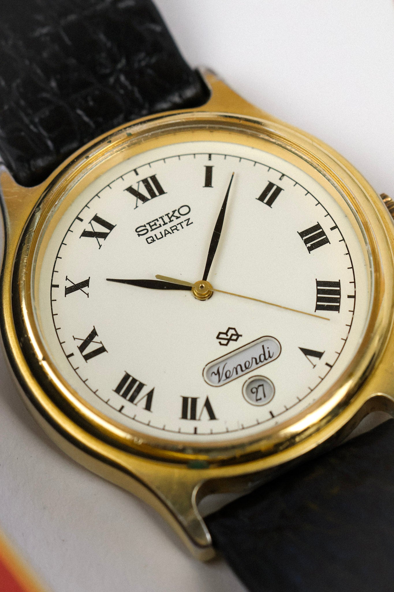 1988 Seiko SQ Roman Script Day-Date (Italian Days of the Week)