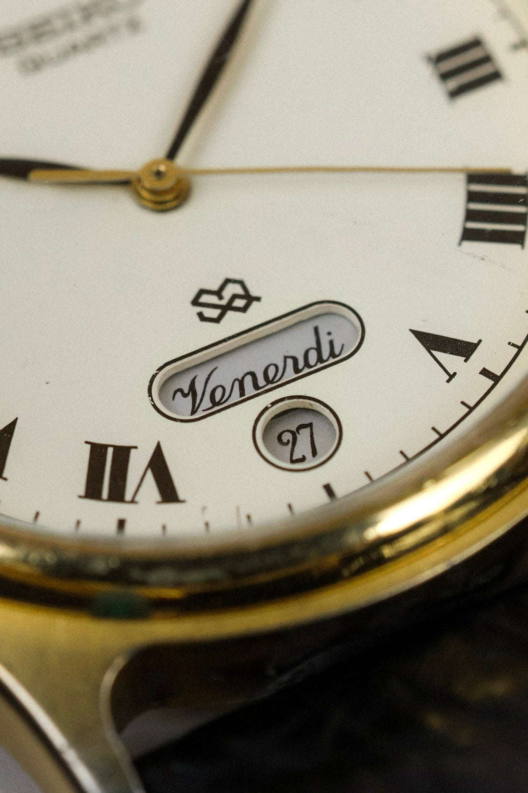 1988 Seiko SQ Roman Script Day-Date (Italian Days of the Week)