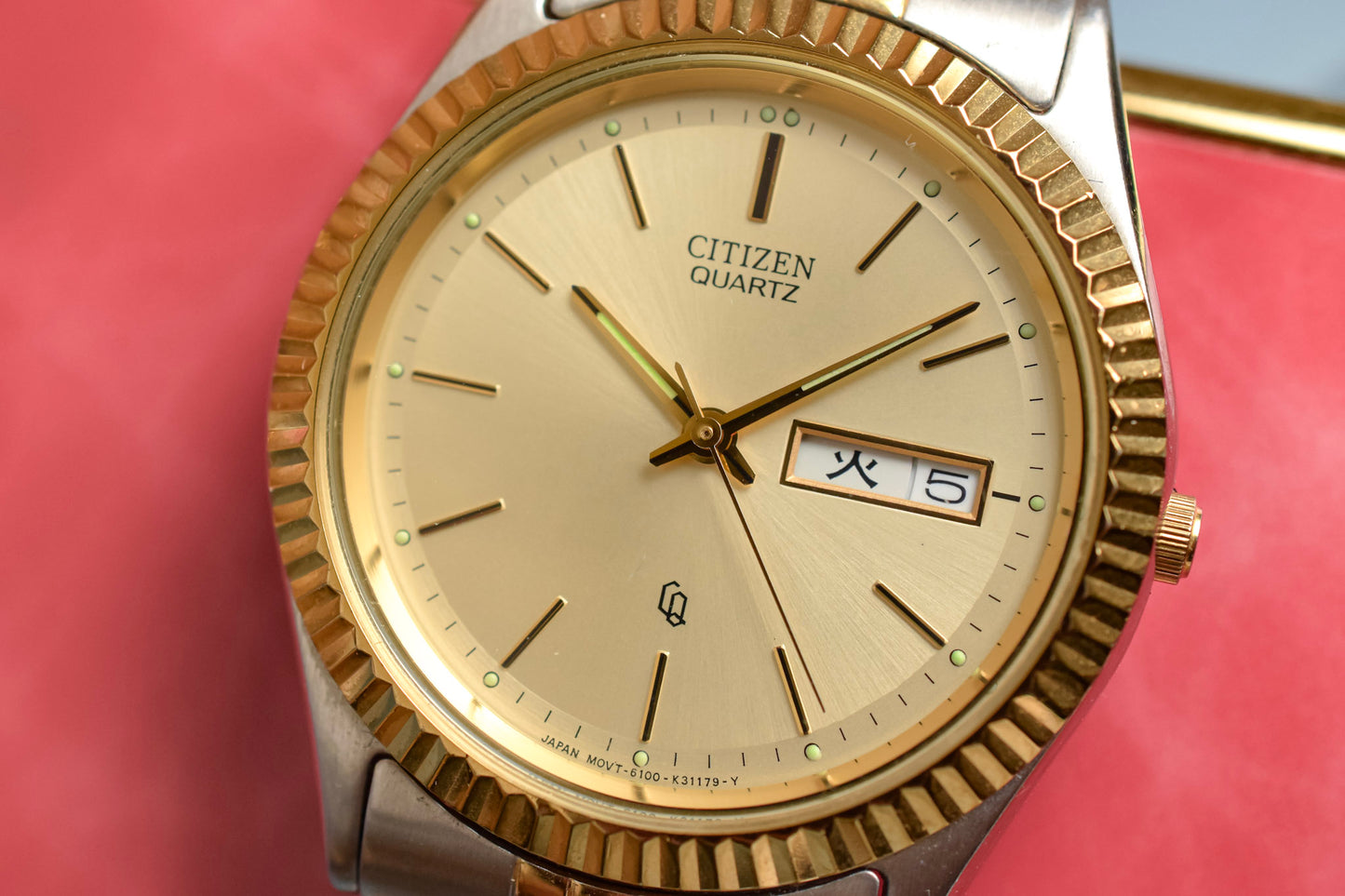 1989 Citizen Two Toned Champagne Kanji Day-Date "Jubilee"