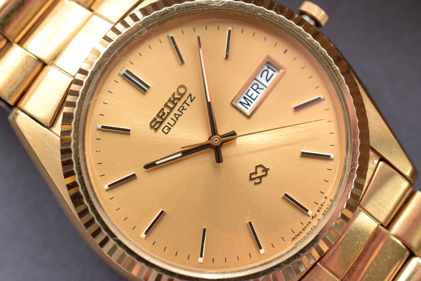 1997 Seiko SQ Champagne Dial Day-Date "President"