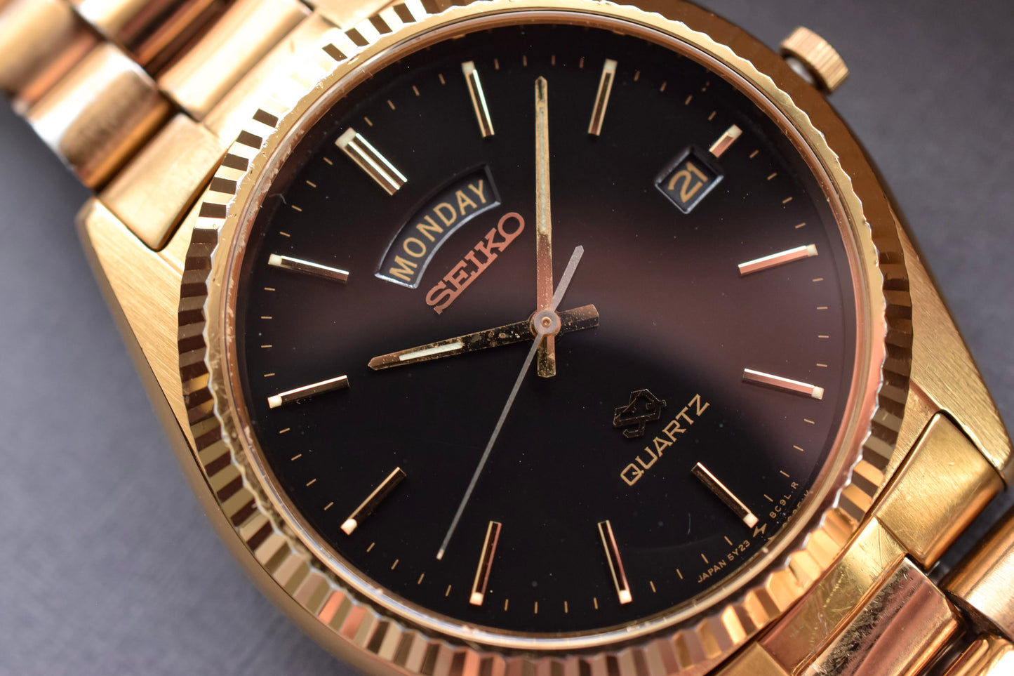 1990 Seiko SQ Gilt Dial Day-Date "President"