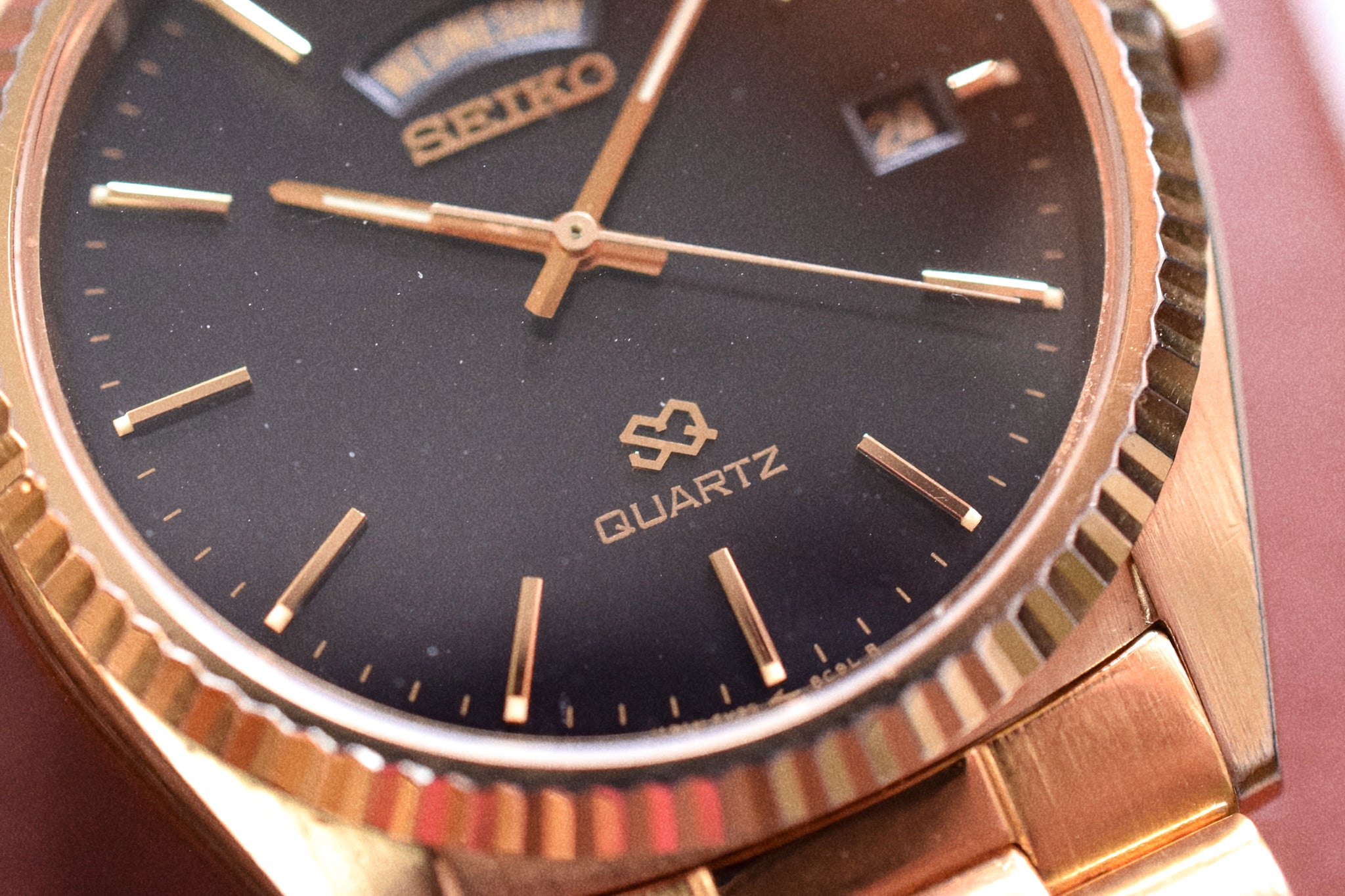 1988 Seiko SQ Gilt Dial Day-Date 