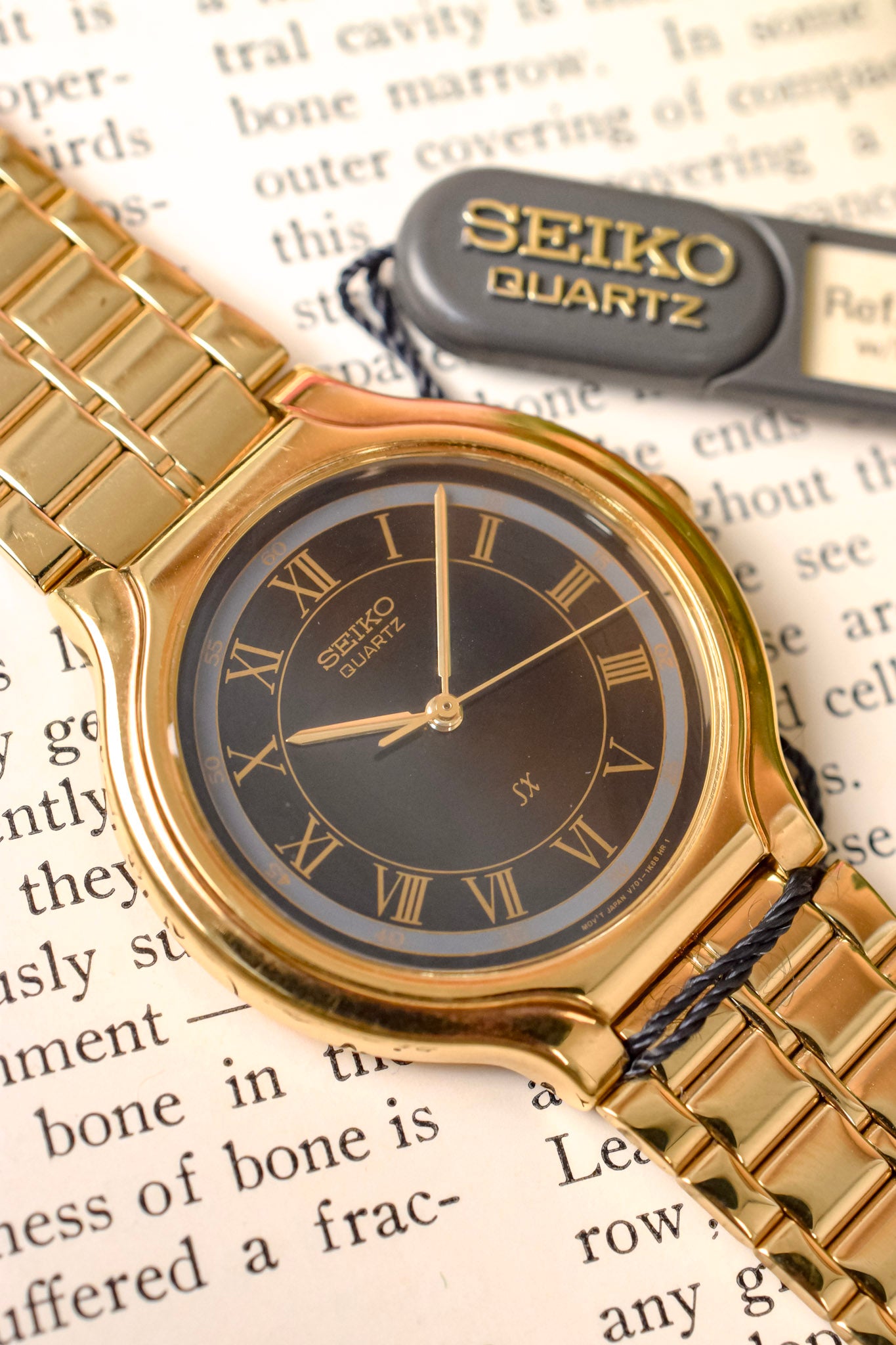 1991 Seiko SX Golden Roman Gilt Sector Dial - NOS