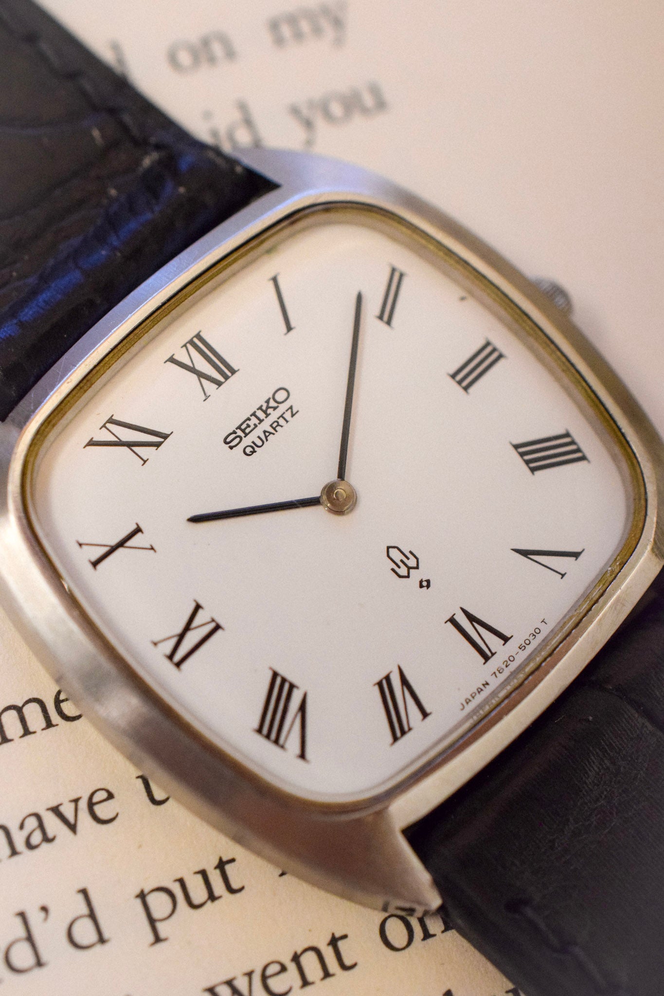 1977 Seiko Quartz Roman Steel Tonneau