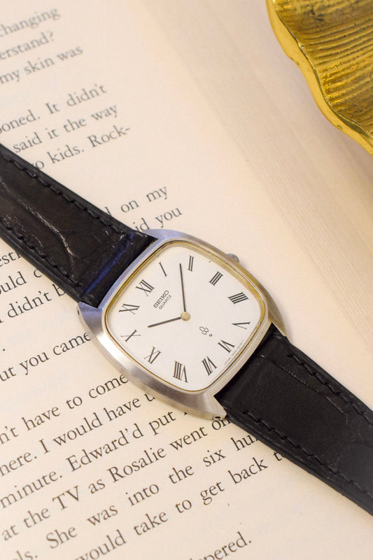 1977 Seiko Quartz Roman Steel Tonneau