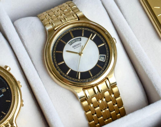 2001 Seiko Day-Date Tuxedo Mother of Pearl Dial