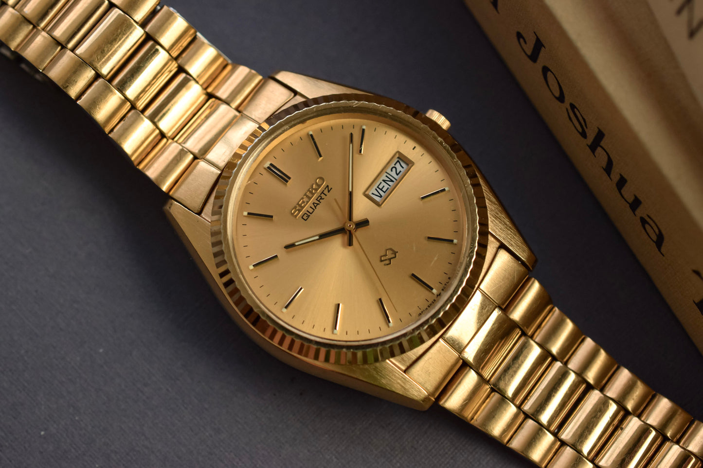 1997 Seiko SQ Champagne Dial Day-Date "President"