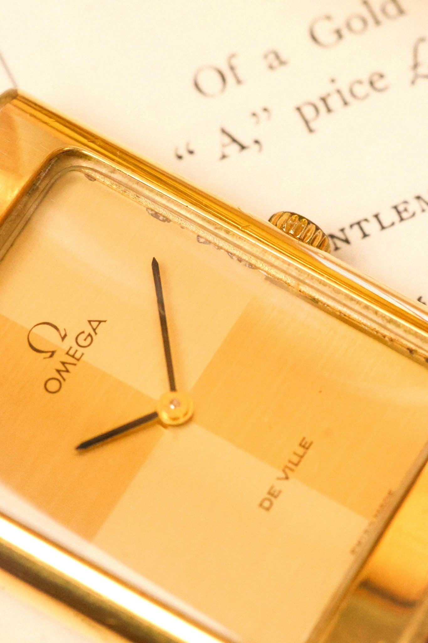 1970s Omega De Ville Golden Quadrant Jumbo Tank