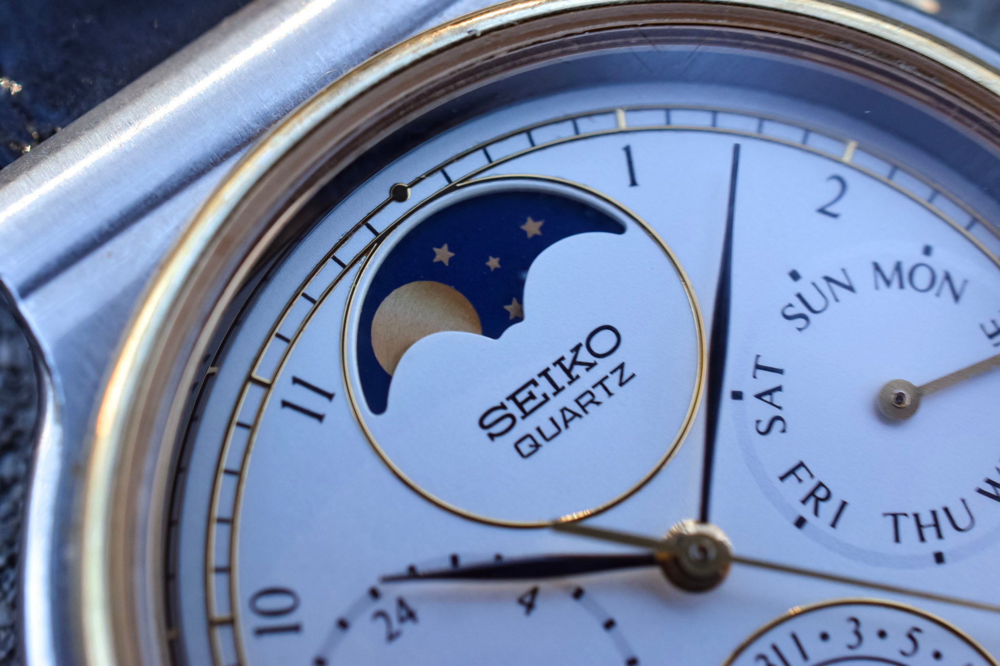 1988 Seiko Moonphase Calendar Shrouded Lugs – Oldtimer Watch