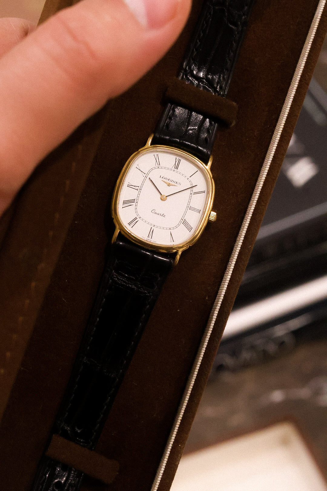 1980s Longines Les Grandes Classiques Quartz Roman Ellipse