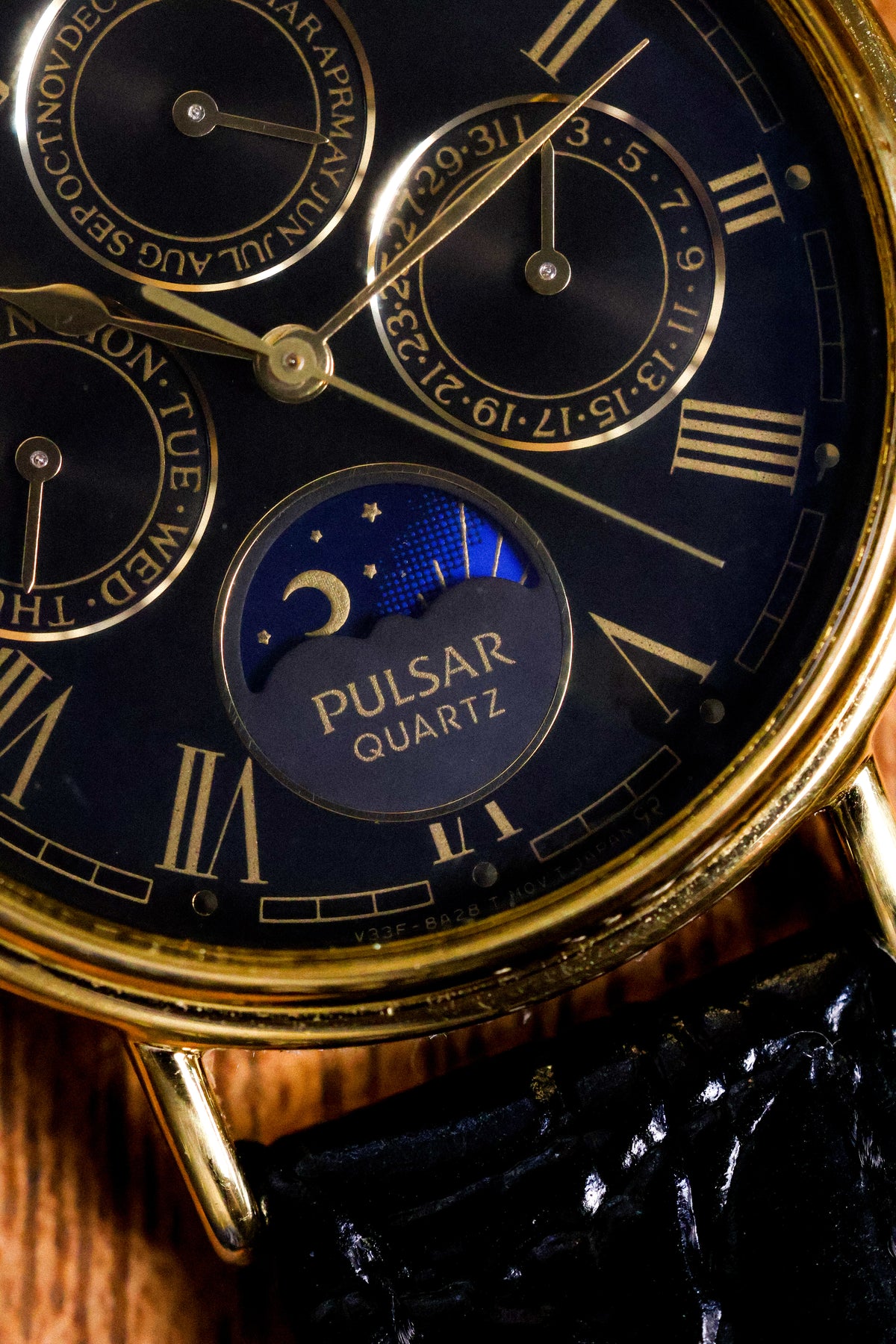 1990 Pulsar Black Dial Villeret
